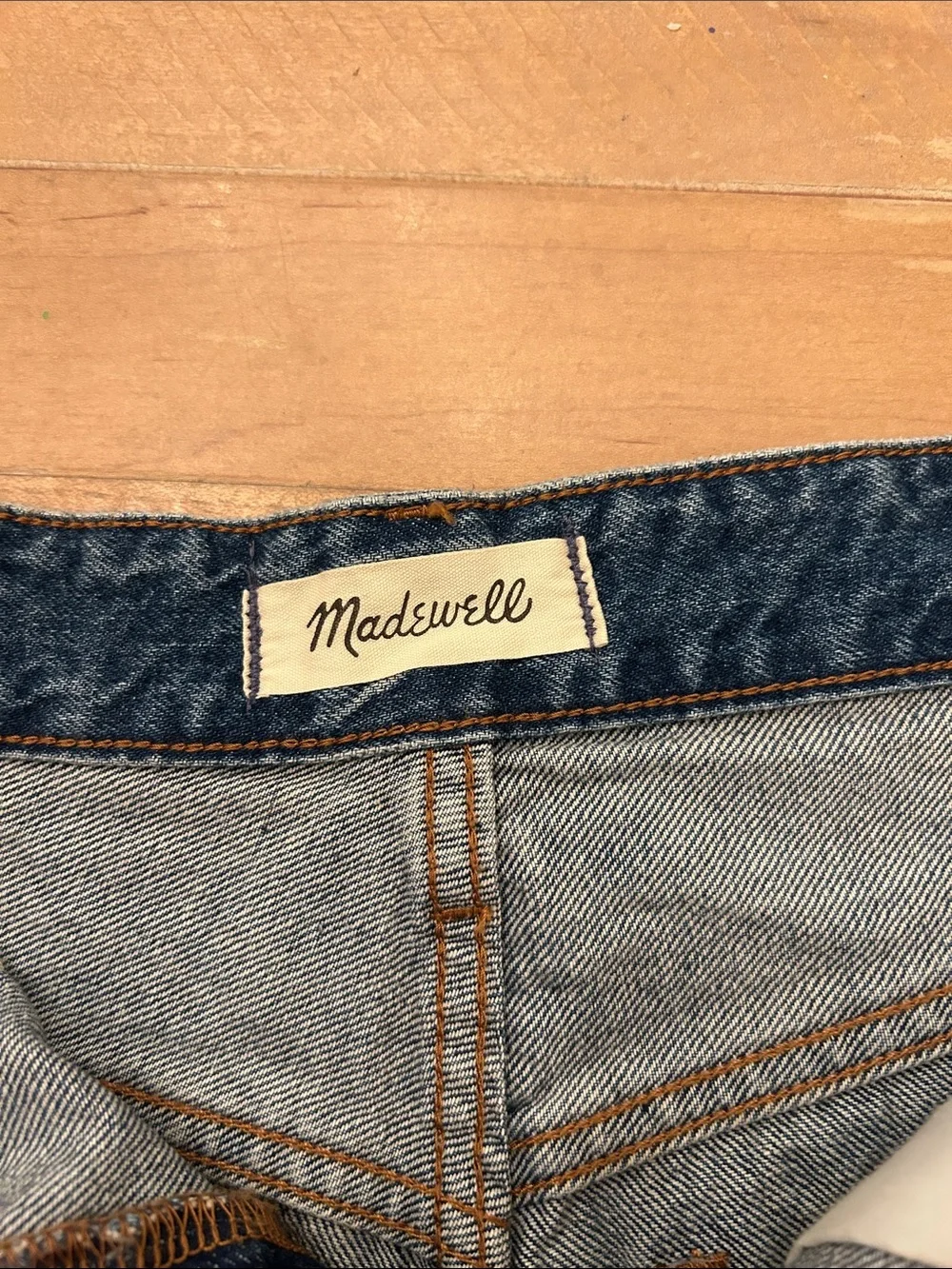 Madewell Blue Distressed Denim Cutoff Shorts - Picture 2 of 4